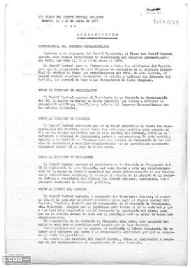 Resolución del Comité  Central del PCOE