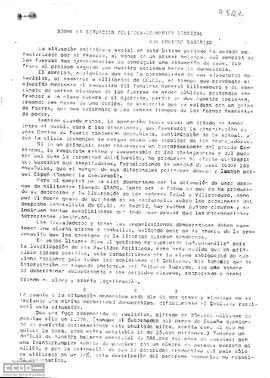 “Sobre la situación política-económica y sindical”