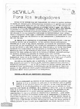 “Sevilla para los trabajadores”. Llamamiento de la LCR a la formación de una candidatura obrera abierta para las elecciones municipales