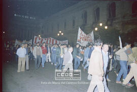 Manifestación en defensa de Nicaragua celebrada en noviembre de 1984