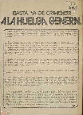 “¡Basta ya de crímenes! A la huelga general”. Llamamiento del Comité Ejecutivo de la Liga Comunista
