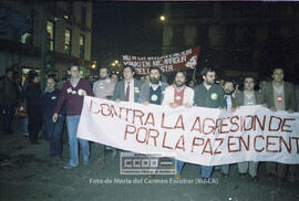 Manifestación en defensa de Nicaragua celebrada en noviembre de 1984