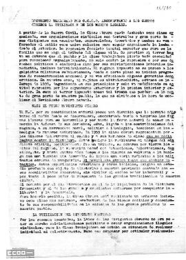 Informe de Comisiones Obreras de Sevilla sobre el movimiento obrero.