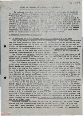 Circular nº 2 del Secretariado Nacional de Catalunya de la [LCR] sobre la campaña electoral