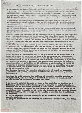 Balance de las elecciones en el ejército