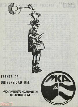 “LAU y reforma educativa de UCD”. Folleto del Frente de Universidad del Movimiento Comunista de Andalucía