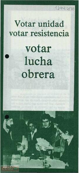“Votar unidad, votar resistencia, votar lucha obrera”. Tríptico del Movimiento Comunista de Andalucía