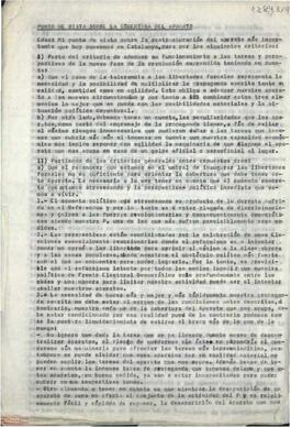 Propuestas y medidas necesarias para la reestructuración del aparato del partido.