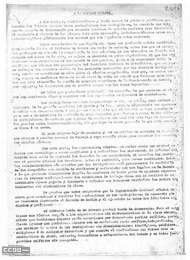 Declaraciones de Comisiones Obreras sobre las protestas de los trabajadores.