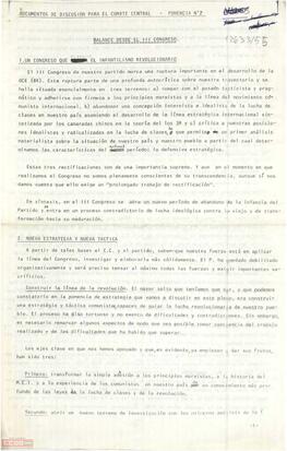 “Documento de discusión para el Comité Central. Ponencia nº 2”
