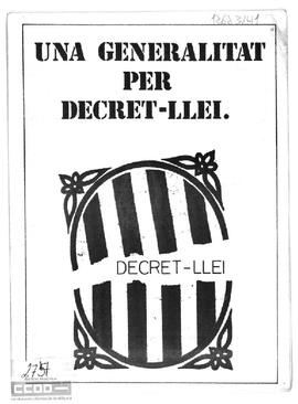 “Una Generalitat per Decret-Llei”