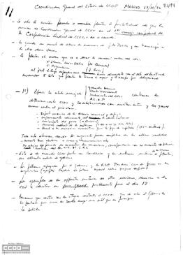 ”Confederación Sindical de Comisiones Obreras. Proyecto del Secretariado de CC.OO. sobre estructuración”. Contiene la introducción y las ponencias aprobadas en la reunión de la Coordinadora del 17 de octubre. Folleto.