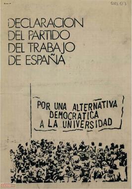 ”Por una alternativa democrática a la universidad”. Declaración del Partido del Trabajo de España