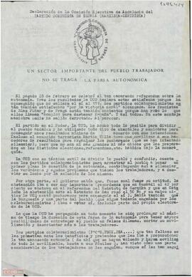 “Un sector importante del pueblo trabajador no se traga la farsa autonómica”. Declaración de la Comisión Ejecutiva de Andalucía del Partido Comunista de España (marxista-leninista) sobre el referéndum andaluz del 28 de febrero de 1980