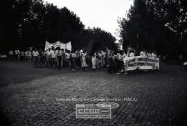 Manifestación en defensa de Nicaragua celebrada en junio de 1983