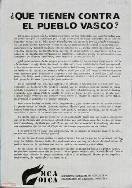 “¿Qué tienen contra el pueblo vasco?” Declaración del Movimiento Comunista de Andalucía- Organización de Izquierda Comunista de Andalucía de solidaridad con el pueblo vasco.