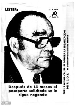 "Líster: después de 14 meses el pasaporte solicitado se le sigue negando...." cartel.