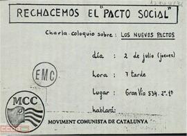 “Rechacemos el Pacto Social. Charla coloquio...”