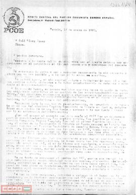 Respuesta de Enrique Líster a la carta de José Pérez Jover del 24 de diciembre.