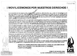 “¡Movilicémonos por nuestros derechos!”. Propuestas del Comité de Barcelona de la LCR a la negociación unitaria del convenio marco