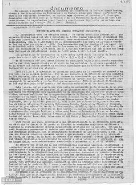 “Traslado de la Circular del Ministerio de Trabajo. Criterios ante una posible situación conflictiva”. Alerta del probable aumento de la conflictividad laboral en los primeros meses de 1972.