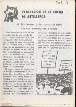 “Valoración de la lucha de Astilleros: el gobierno y la patronal son los causantes de la crisis”