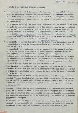 Resolución del  I Congreso sobre España y la Comunidad Económica Europea.