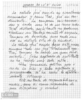 Informe sobre la célula de la Oliva.