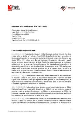 Entrevista a Juan Pérez Pérez