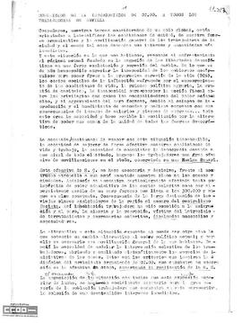 Comunicado de la Intercomisión sobre la necesidad de intensificar la unidad de Comisiones Obreras y la movilización general de los trabajadores.