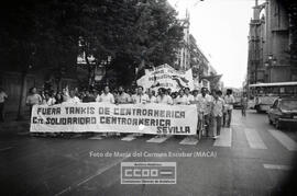 Manifestación en defensa de Nicaragua celebrada en junio de 1983