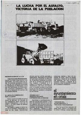 “La lucha por el asfalto, victoria de la población”. Comité Montcada - La Llagosta de la LCR