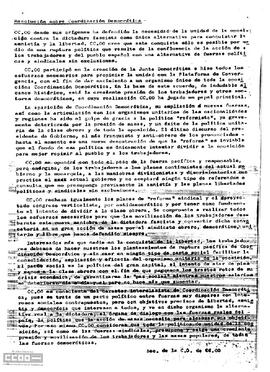 Resolución del Secretariado sobre Coordinación Democrática.