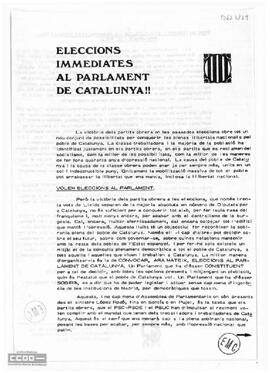 “Eleccions immediates al Parlament de Catalunya”. Llamamiento del Secretariat Nacional de Catalunya de la LCR