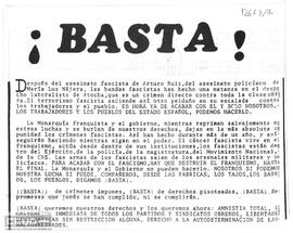 “Basta”. Octavilla del Buró Político de la LCR
