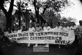 Manifestación en defensa de Nicaragua celebrada en junio de 1983