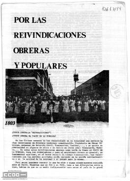 “Por las reivindicaciones obreras y populares”. Llamamiento de la LCR a la unidad entre los sindicatos y los partidos obreros