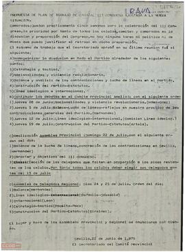 Propuesta del plan de trabajo para el III Congreso de la OCE (Bandera Roja)