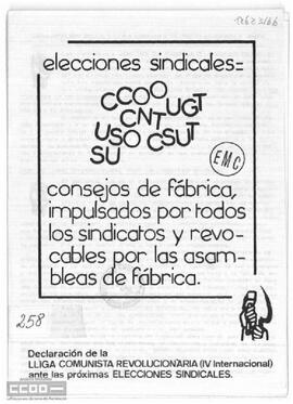 “Elecciones sindicales...“. Declaración de la LCR ante las próximas elecciones sindicales