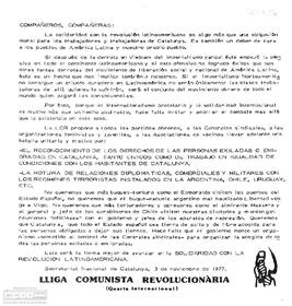 Comunicado del Secretariat Nacional de Catalunya de la LCR referente a la solidaridad con la revolución latinoamericana