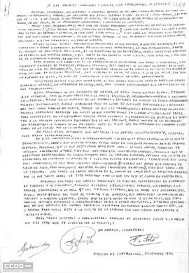 Carta de E. Saborido, F. Acosta y F. Soto a los enlaces sindicales y vocales y a los trabajadores de Sevilla pidiéndoles su manifestación pública para la anulación de las condenas.