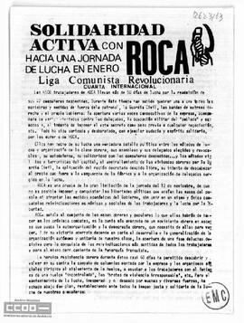 “Solidaridad activa con Roca: hacia una jornada de lucha en enero”