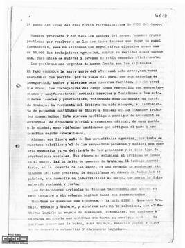 Informe sobre las tareas reivindicativas de Comisiones Obreras del Campo. Presentado en la Asamblea constitutiva del sindicato de Comisiones Obreras del Campo de Sevilla.