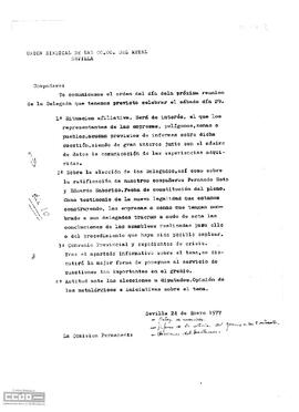 Orden del día de la reunión de la Delegada.