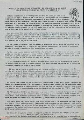 “Adelante la lucha de los jornaleros y de los obreros de la ciudad. ¡Por el pan, el trabajo, la tierra y la libertad!”. Comunicado del Comité de Sevilla del Partido Comunista de España (marxista-leninista)
