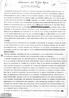 Informe sobre la situación internacional por José Payan.
