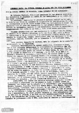 “Avancemos hacia la jornada general de lucha del día 12 de diciembre”. Llamamiento a la huelga general del 12 de diciembre.