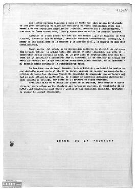“Las luchas obreras llevadas a cabo en Morón...”.