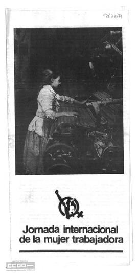“Jornada internacional de la mujer trabajadora”. Tríptico de la Secretariat Nacional de Catalunya de la LCR