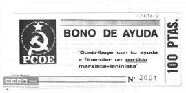 Bono de ayuda de 100 ptas.